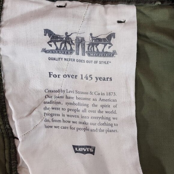 *Flaw* Levis Mens 36 Woodland Camouflage Camo Cargo Shorts Heavy Canvas Cotton - Picture 10 of 15